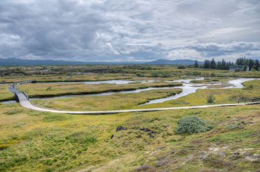 İzlanda 'daki Thingvellir Ulusal Parkı' nın manzarası