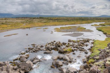Oxara Nehri İzlanda 'daki Thingvellir Ulusal Parkı' ndan geçiyor.