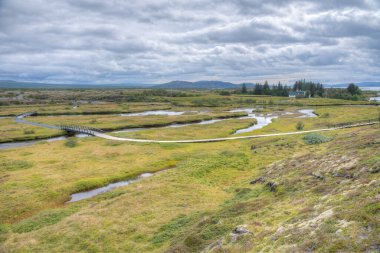İzlanda 'daki Thingvellir Ulusal Parkı' nın manzarası