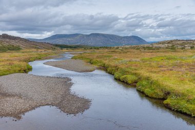 Oxara Nehri İzlanda 'daki Thingvellir Ulusal Parkı' ndan geçiyor.