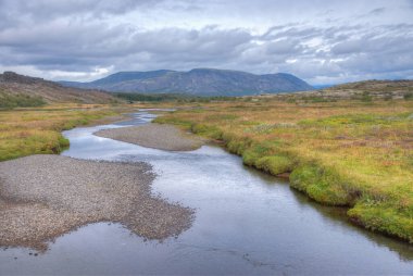 Oxara Nehri İzlanda 'daki Thingvellir Ulusal Parkı' ndan geçiyor.