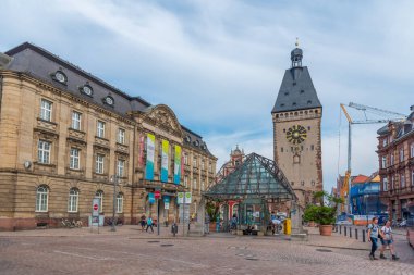 Speyer, Almanya, 16 Eylül 2020: Speyer, Almanya 'daki Postplatz Meydanı