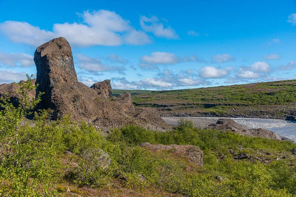 Hexagonale Basaltrotsen Bij Hljodaklettar Ijsland — Stockfoto