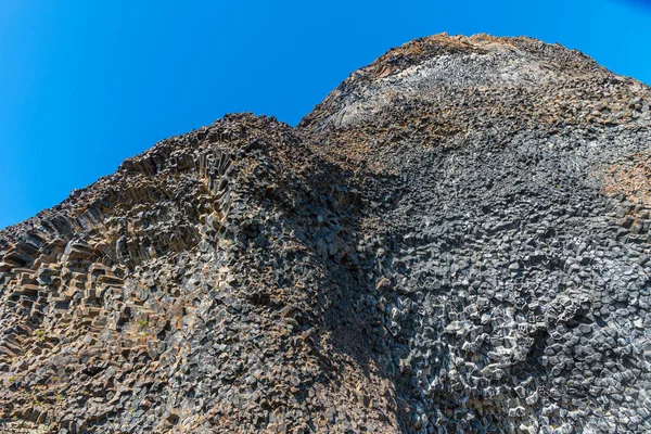 Detalj Sexkantiga Basaltstenar Vid Hljodaklettar Island — Stockfoto