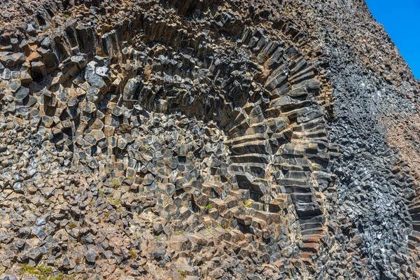 Detail Hexagonal Basalt Rocks Hljodaklettar Iceland — Stock Photo, Image