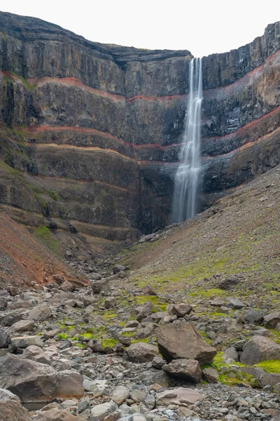 Hengifoss Καταρράκτη Προβολή Στην Ισλανδία — Φωτογραφία Αρχείου