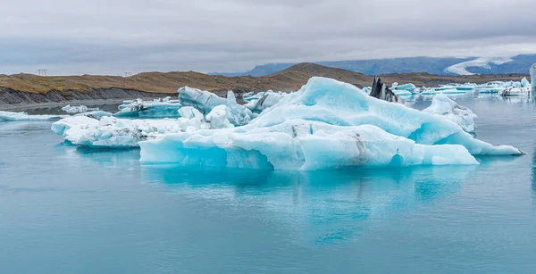 Úszó Jéghegyek Jokulsarlon Lagúnánál Izlandon — Stock Fotó