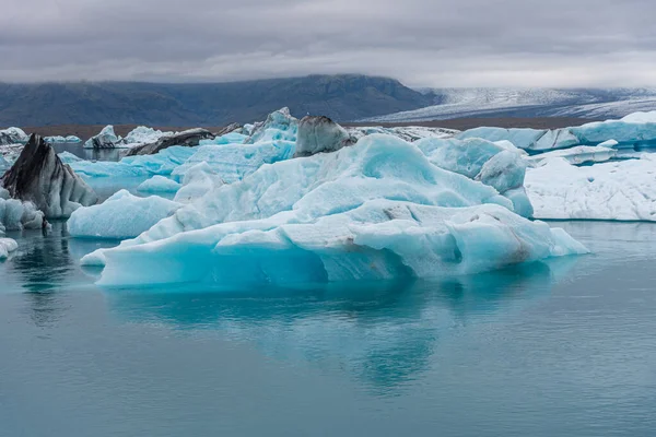 Úszó Jéghegyek Jokulsarlon Lagúnánál Izlandon — Stock Fotó