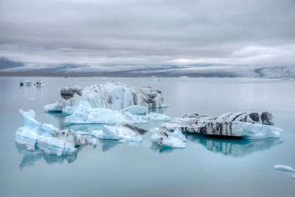 Úszó Jéghegyek Jokulsarlon Lagúnánál Izlandon — Stock Fotó