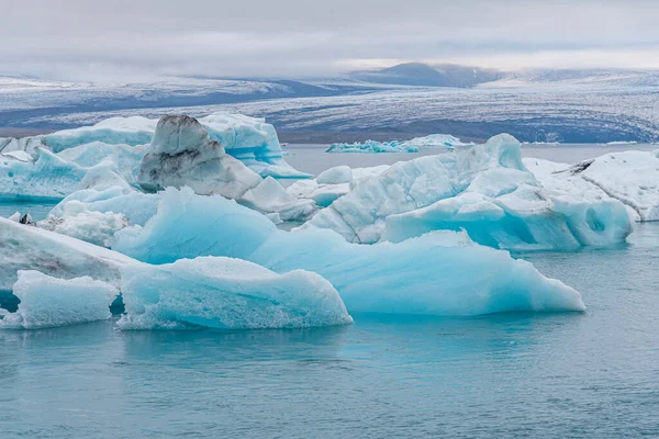 Πλωτά Παγόβουνα Στη Λιμνοθάλασσα Jokulsarlon Της Ισλανδίας — Φωτογραφία Αρχείου