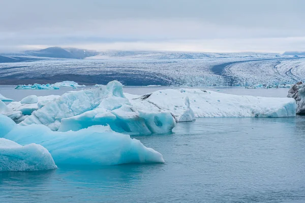 Úszó Jéghegyek Jokulsarlon Lagúnánál Izlandon — Stock Fotó