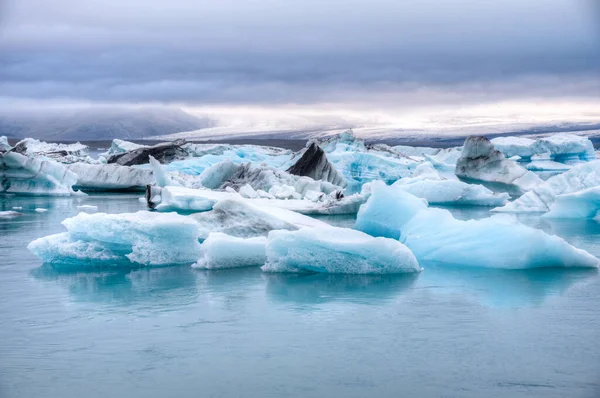 Zwevende Ijsbergen Bij Jokulsarlon Lagune Ijsland — Stockfoto