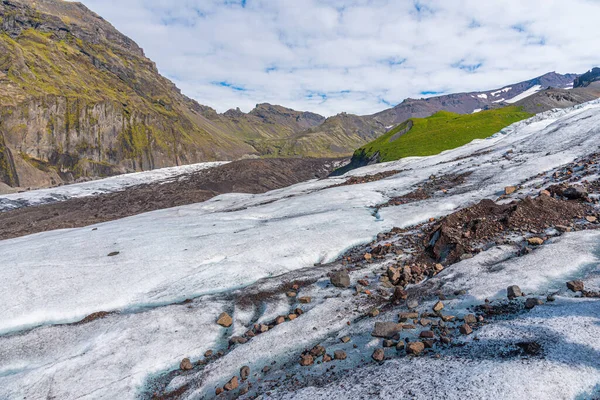 Geleira Svinafellsjkull Islândia Durante Dia Ensolarado — Fotografia de Stock