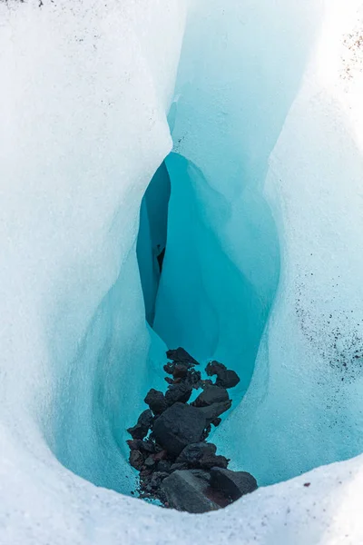 Льодовик Svinafellsjkull Ісландії Сонячний День — стокове фото