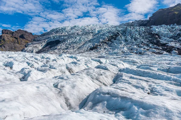 Svinafellsjkull Gletsjer Ijsland Tijdens Zonnige Dag — Stockfoto