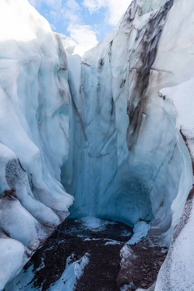 Льодовик Svinafellsjkull Ісландії Сонячний День — стокове фото