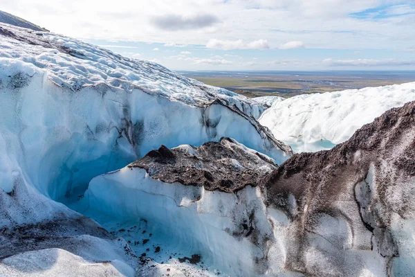 Svinafellsjkull Παγετώνας Στην Ισλανδία Κατά Διάρκεια Της Ηλιόλουστης Ημέρας — Φωτογραφία Αρχείου