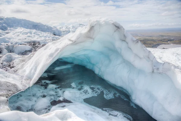 Svinafellsjkull Gletsjer Ijsland Tijdens Zonnige Dag — Stockfoto