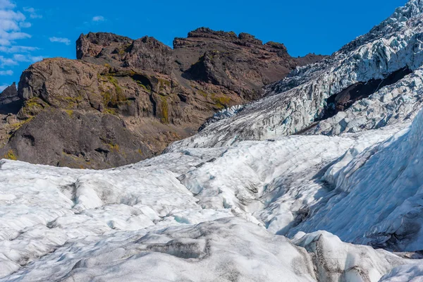 Svinafellsjkull Gletsjer Ijsland Tijdens Zonnige Dag — Stockfoto