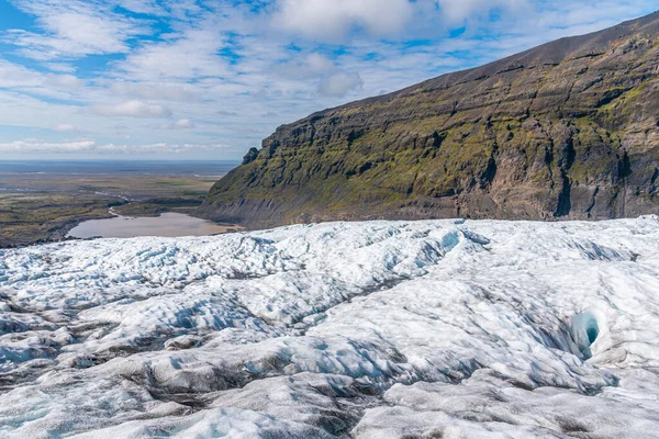 Svinafellsjkull Gletsjer Ijsland Tijdens Zonnige Dag — Stockfoto