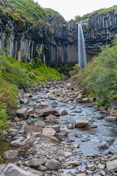 Svartifoss Vattenfall Vid Skaftafell Nationalpark Island — Stockfoto