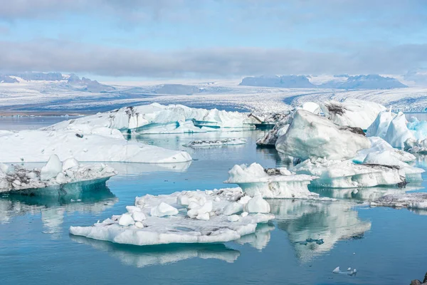 Icebergs Flutuantes Lagoa Jokulsarlon Islândia — Fotografia de Stock