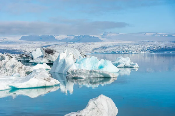 Úszó Jéghegyek Jokulsarlon Lagúnánál Izlandon — Stock Fotó