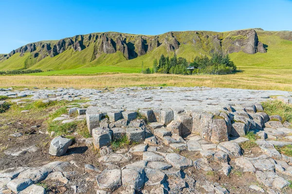 Kirkjugolf Rock Σχηματισμός Που Μοιάζει Δάπεδο Εκκλησίας Ισλανδία — Φωτογραφία Αρχείου