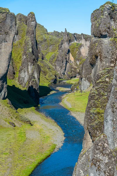 Célèbre Canyon Fjadrargljufur Situé Sur Islande — Photo