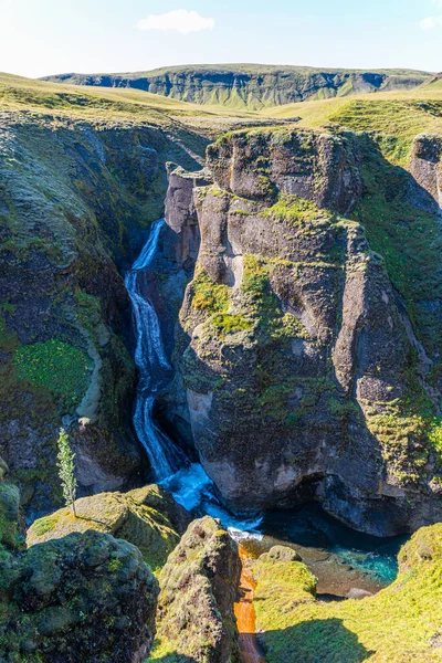 Slavný Kaňon Fjadrargljufur Islandu — Stock fotografie