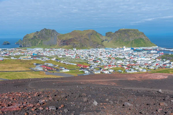 Στέγες Σπιτιών Στο Νησί Heimaey Τμήμα Του Αρχιπελάγους Vestmannaeyjar Της — Φωτογραφία Αρχείου