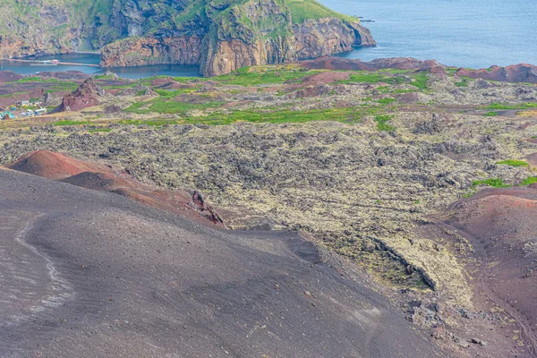 Izlandi Vestmannaeyjar Szigetcsoport Vulkáni Tájképe — Stock Fotó