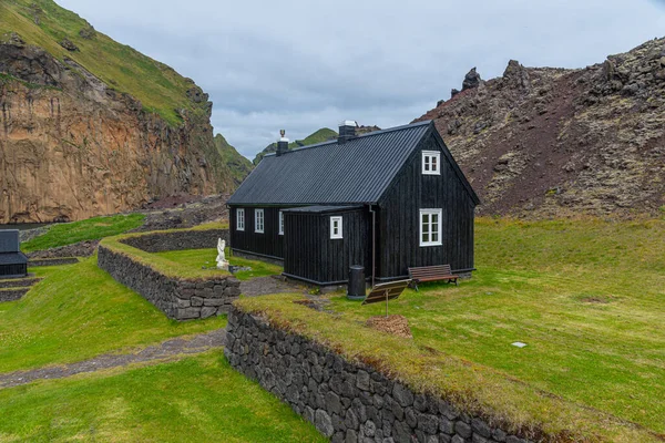 Replica Historical Buildings Skansen Heimaey Iceland — стоковое фото