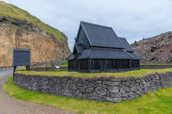 Nachbau Einer Historischen Stabkirche Auf Einem Skansen Heimaey Island — Stockfoto
