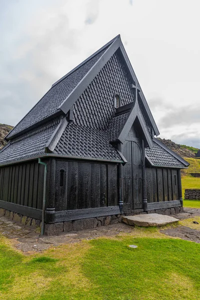 Replica Historical Stave Church Skansen Heimaey Iceland — стоковое фото