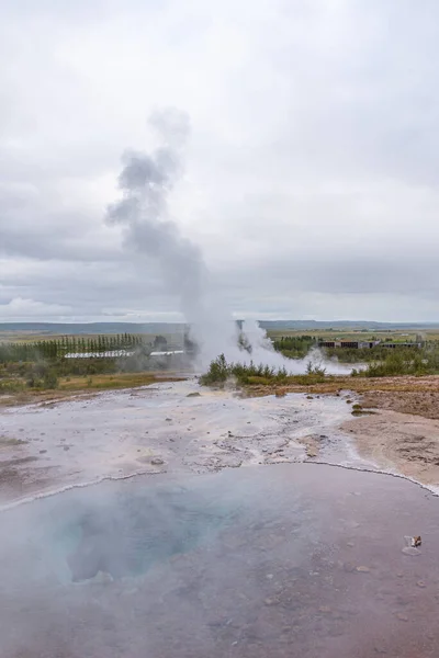 Zona Geotermica Strokkur Islanda — Foto Stock