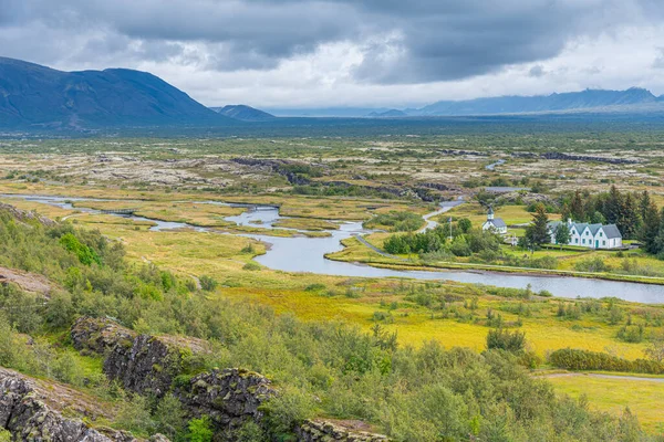Krajobraz Parku Narodowego Thingvellir Islandii — Zdjęcie stockowe