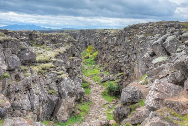 Continental Drift Visible Thingvellir National Park Iceland — 스톡 사진