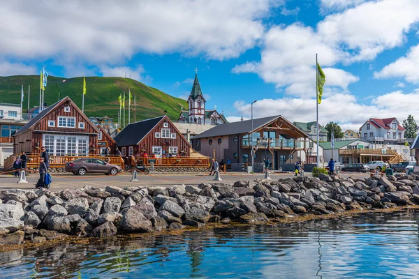 Husavik, İzlanda, 17 Ağustos 2020: Husavik, İzlanda Limanı