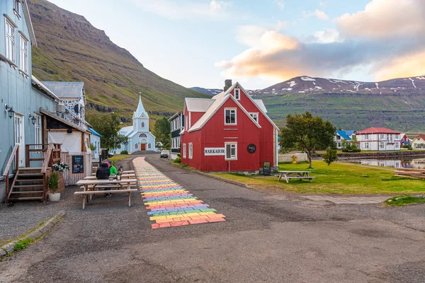 Seydisfjordur Islandia Agosto 2020 Casas Madera Tradicionales Seydisfjordur Islandia —  Fotos de Stock
