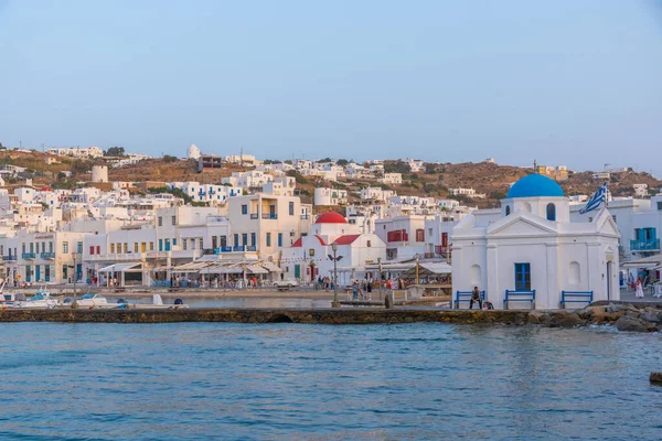 Mykonos, Yunanistan, 26 Eylül 2020: Yunanistan 'daki Mykonos şehri