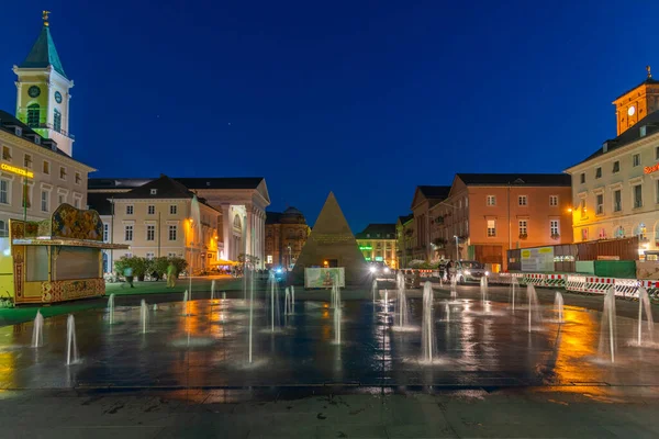 Karlsruhe Alemania Septiembre 2020 Vista Nocturna Una Tumba Karl Wilhelm —  Fotos de Stock