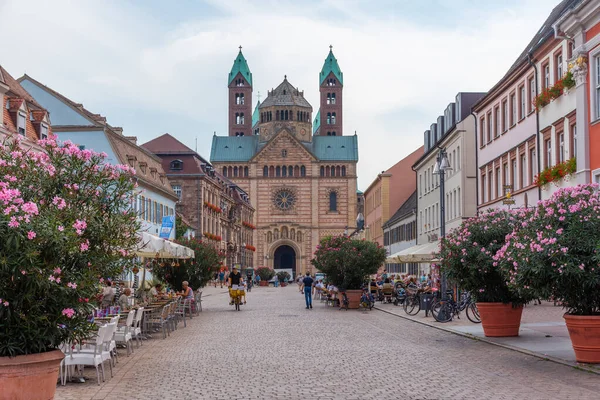 Speyer Németország 2020 Szeptember Kilátás Katedrálisra Maximilianstrasse Végén Speyerben Németországban — Stock Fotó