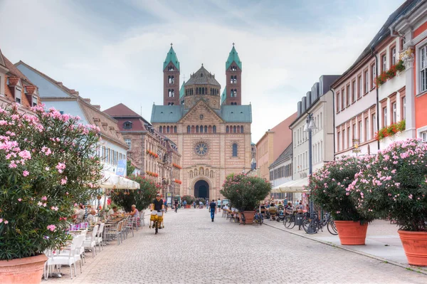 Speyer Németország 2020 Szeptember Kilátás Katedrálisra Maximilianstrasse Végén Speyerben Németországban — Stock Fotó