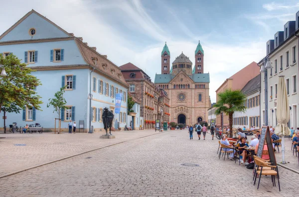 Speyer September 2020 Blick Auf Den Dom Ende Der Maximilianstraße — Stockfoto