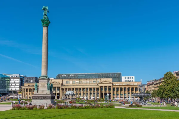 Stuttgart Germany September 2020 People Enjoying Sunny Day Schlossplatz Stuttgart — стоковое фото