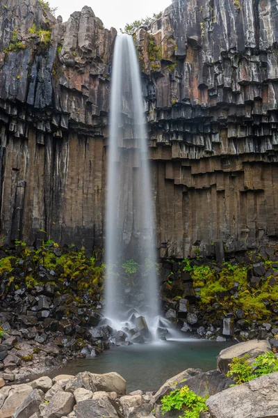 Svartifoss Waterfall Skaftafell National Park Iceland Stock Image