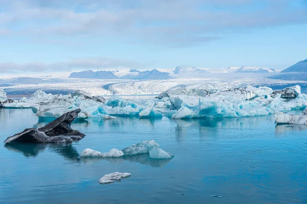 Floating Icebergs Jokulsarlon Lagoon Iceland Лицензионные Стоковые Фото