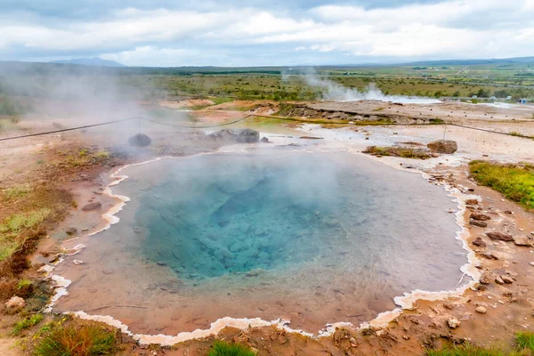 Strokkur Geothermal Area Iceland Лицензионные Стоковые Изображения