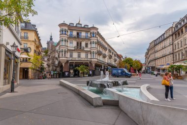 Baden Baden, 23 Eylül 2020: Almanya 'nın Baden Baden kasabasında Leopoldsplatz